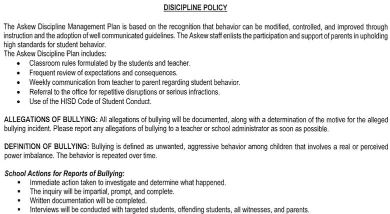Discipline Policy